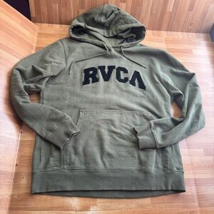 RVCA Concord Applique Hoodie classic pullover army green, size small